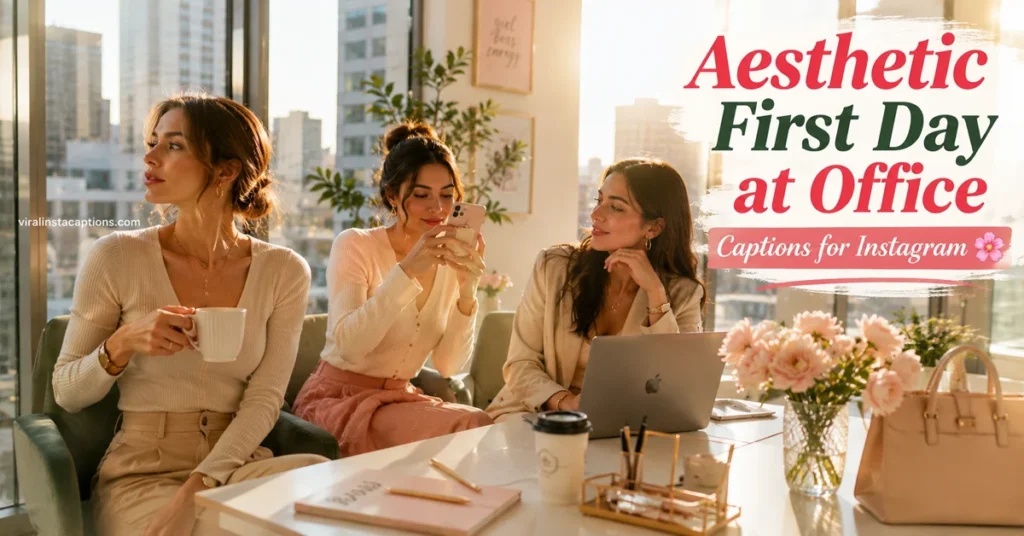 Aesthetic First Day at Office Captions for Instagram