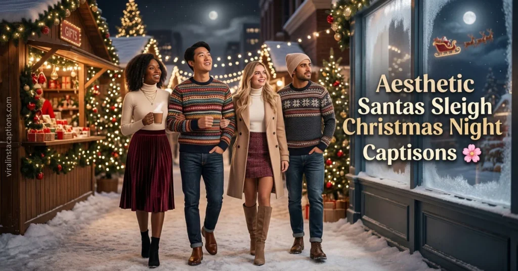 Aesthetic Santas Sleigh Christmas Night Captions