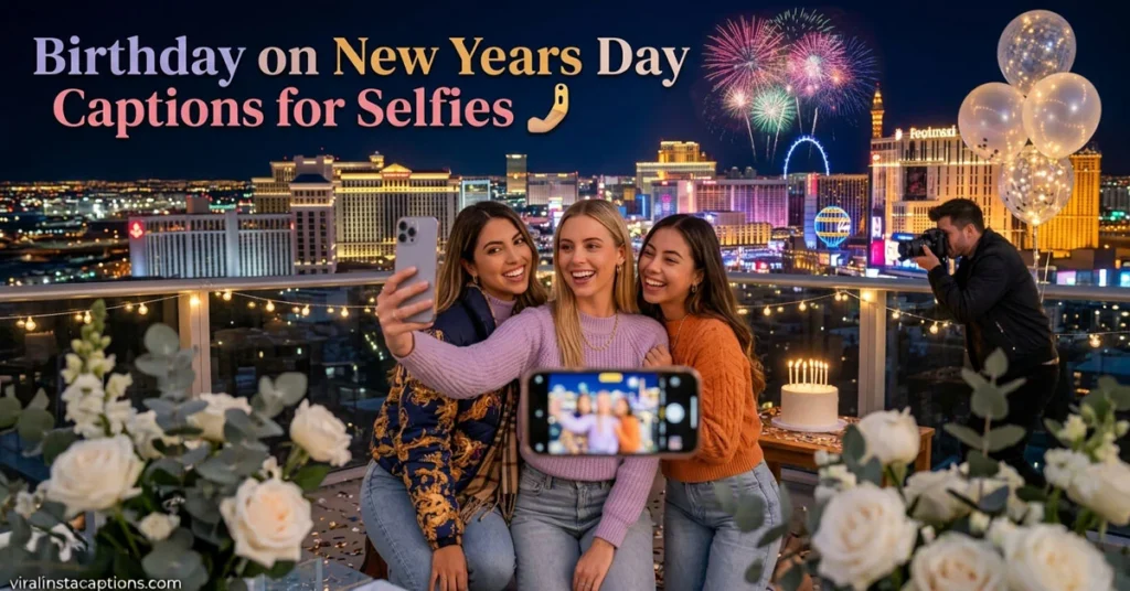 Birthday on New Years Day Captions for Selfies