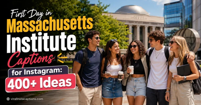 First Day in Massachusetts Institute Captions for Instagram