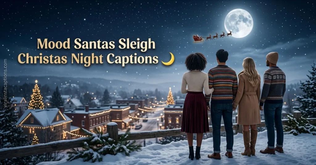 Mood Santas Sleigh Christmas Night Captions
