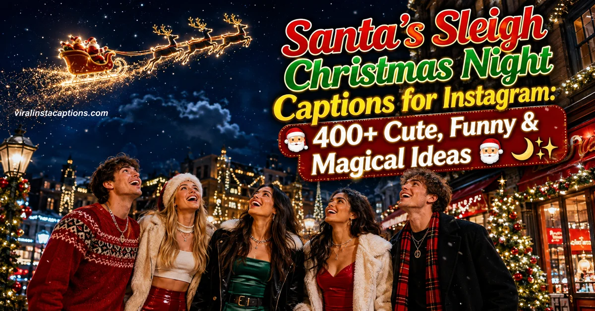 Santas Sleigh Christmas Night Captions