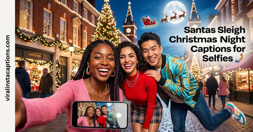 Santas Sleigh Christmas Night Captions for Selfies