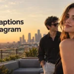 Flirty captions for Instagram with a stylish golden-hour portrait and playful romantic mood