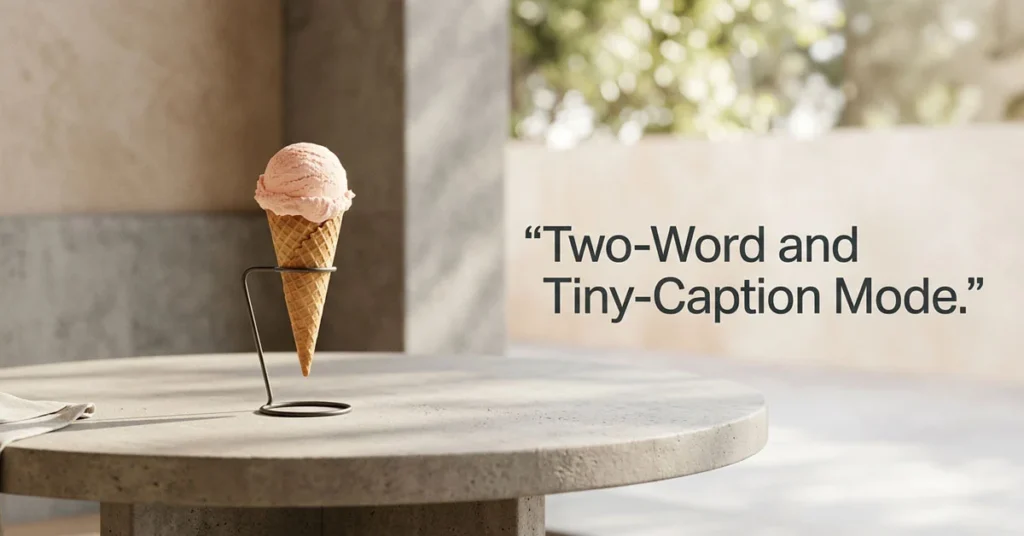 Two-Word and Tiny-Caption Mode